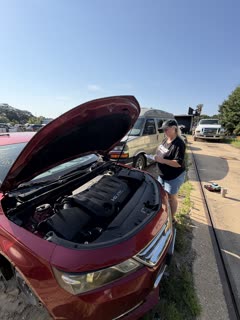 Honda vehicle being inspected at Kiker's