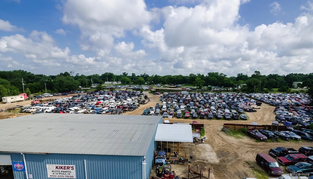 Aerial view of Kiker's vehicle yard serving Cantonment and north Escambia County