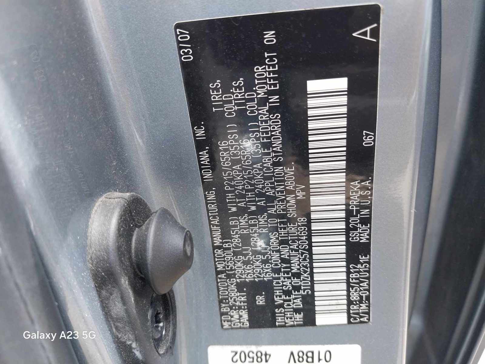 2007 TOYOTA SIENNA